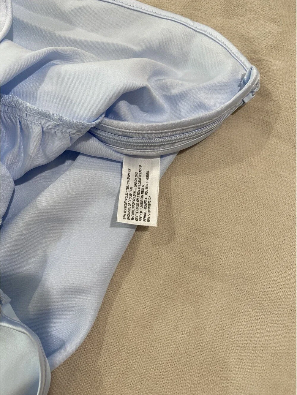 NWT Wild Fable Women’s Satin Side Zip Crop Halter Top Baby Blue Size Small